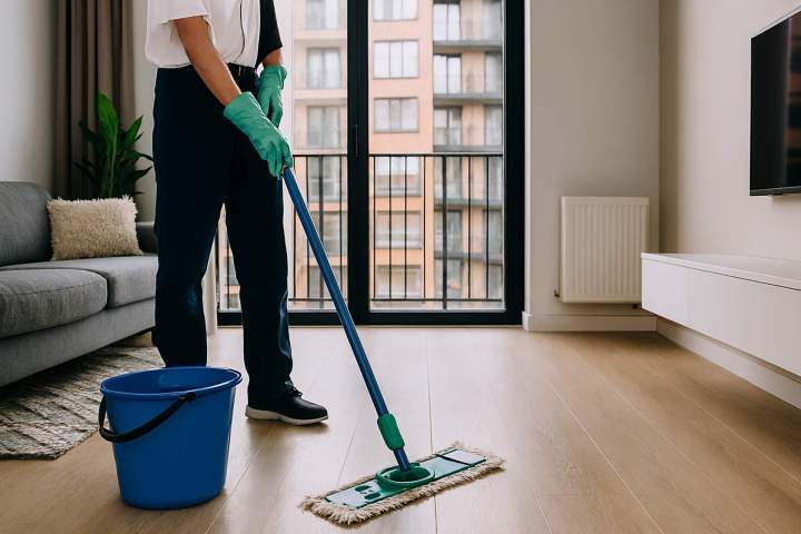 Nettoyage en cours dans un appartement  à Amiens
